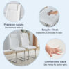Table and chair set.Modern Luxurious Transparent Tempered Glass Dining Table Set with 6 Chairs.Single fork silver metal table legs.White high-quality PU dining chairs with silver metal legs.
