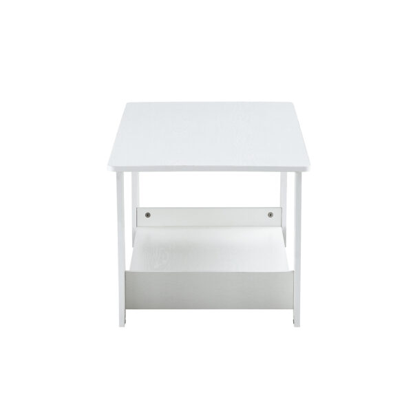 124c00fbf6d6455bab73d1148f10bae5_15a3174f69e62657e676a4cde47ac415 A modern and practical white coffee table. The double layered coffee table is made of MDF material,. Suitable for living room, bedroom, and study. CT-16