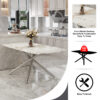 Large modern minimalist rectangular dining table with 0.39 "imitation marble tabletop and silver metal legs, suitable for kitchens, restaurants, living rooms, conference rooms.W1151S00986