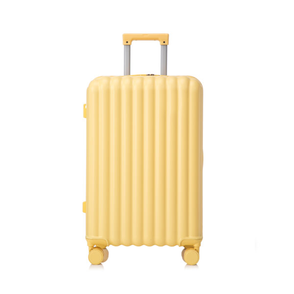 20"/24"/28" 3 pcs/set in ABS Spinner Wheel Luggage, Carry on Suitcase, with Cup Holder & USB Port & Phone Holder (Yellow)