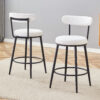 Fashionable and Comfortable - Two Sets of Ergonomic High Legged Bar Chairs,With White Fabric Cushions And a Total Height Of 35.5 Inches.Black And White Classic Color Scheme, Fashionable And Versatile.