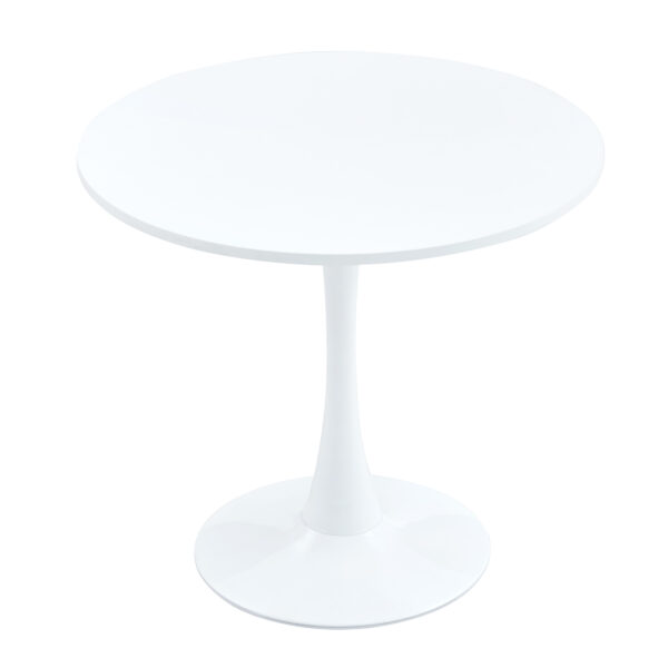 12d09978898941f3b2654cc565ec6dac_0084a2741c4519a2e44d77ac1f7201d0 Table and chair set.Hourglass-Shaped Stable Small Round Table -31.9" * 31.9" with 4 Cream-Style dining chairs with a vertical line design on backrest.Adding a warm atmosphere to your family.