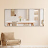 Fourth generation black solid wood frame full-length mirror, dressing mirror, bedroom porch, decorative mirror, clothing store, floor standing large mirror, wall mounted. 71 "* 31.4"