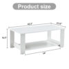 A modern and practical white coffee table. The double layered coffee table is made of MDF material,. Suitable for living room, bedroom, and study.CT-16
