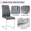 Table and chair set.White MDF Coffee Table - Reinforced with Tempered Glass Legs.Paired with 4 Dark Gray high-quality PU chairs with silver metal legs.