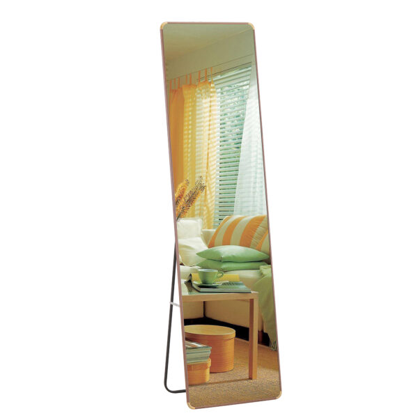 136c5329b06c4d1ba9c7c722dd4ff1e5_20240313_83bebaaf3f7bbb1a151d2af893553a48 The 4th generation floor standing full-length mirror. wall mirror, bathroom makeup mirror, bedroom foyer. Elegant Flower Pear Color Full-Length Mirror - Aluminum Alloy Frame Design. 60*16.5"