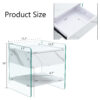 Bedside table with drawers. The board surface is MDF sticker, and both sides are transparent tempered glass. The design is simple and elegant, with excellent storage functions.