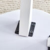 Modern minimalist white imitation marble table top.  Solid wood legs, cloud shape to give you a new experience, computer desk.  The game table.  Suitable for dining and living rooms.