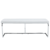 White shoe changing stool, silver metal legs, sofa stool dining chair, suitable for bedroom ,fitting room, storage room, dining room, living room. 005
