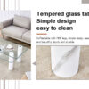 Modern minimalist double layered transparent tempered glass coffee table and coffee table, paired with white MDF decorative columns. Computer desk. Game table. CT-X02