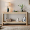 Mirod Modern Farmhouse Console Table,Elegant Minimalist Design with Premium Wood Veneer and Rounded Corners