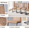 Table and chair set.Wood Texture MDF Coffee Table - Reinforced with Tempered Glass Legs.Paired with 4 brown technology fabric chairs with Featuring arched black legs.