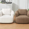 360° Swivel Chair, 38.2" Accent Chair Sofa, Upholstered Swivel Barrel Sofa Chair with a Throw Pillow for Living Room, Bedroom, Office and Hotel, Grey