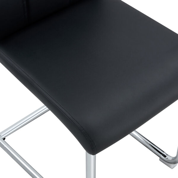 4 Dining Chair Set, Black Dining Chair Set, PU Material High Back Seat and Sturdy Leg Chair, Suitable for Dining Room, Kitchen, Living Room
