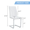 Set of 6 dining chairs, white dining chair set, PU material high backrest seats and sturdy leg chairs, suitable for restaurants, kitchens, living rooms