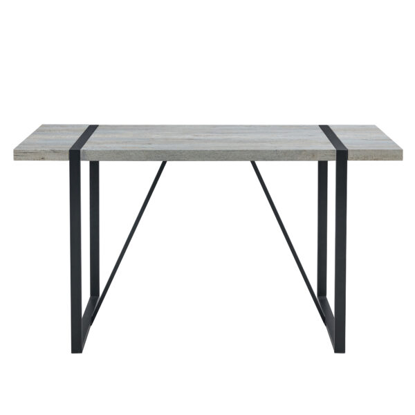 15482d95e0db478fa68bf77d9a8a076f_c9132ee710f966476675001659d8f09a Industrial Rectangular MDF Light Grey Patterned Dining Table for 4-6 people with 1.5 inch thick MDF top and black metal legs for desks, kitchens, patios, dining rooms