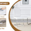 Table and chair set.63"*35.4" White Imitation Marble Pattern MDF Dining Table Set - 4 Soft and Comfortable White PU Chair With Arched Metal Silver Leg.Create Your Exclusive Low-Key Luxury Space.