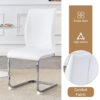 Table and chair set.Hourglass-Shaped Stable Small Round Table -31.9" * 31.9" With 4 Soft and Comfortable White PU Chair With Arched Metal Silver Leg.Create Your Exclusive Low-Key Luxury Space.