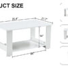 A modern and practical white coffee table. The double layered coffee table is made of MDF material,. Suitable for living room, bedroom, and study. CT-16