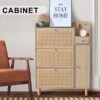 Modern minimalist storage cabinet, Japanese rattan shoe cabinet, bed top cabinet, small home furniture. Suitable for corridors and living rooms.    W115170127