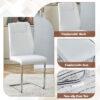 Table and chair set.63*31.4 Inch Pandora Patterned Sintered Stone Dining Table Set - 6 White Chairs With Silver Metal Legs.Modern Light Luxury.Perfect For Dinner Room,Meeting Room,Kitchen,etc.