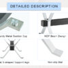 Table and chair set.Elegant Transparent Tempered Glass Dining Set - 71"x35.4" with 8 White PU Chairs with silver C-tube metal leg.