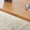 A modern minimalist wooden table with acrylic legs and rectangular tables. Computer desk. Dining table. Suitable for restaurants, living rooms, and kitchens. F-1298