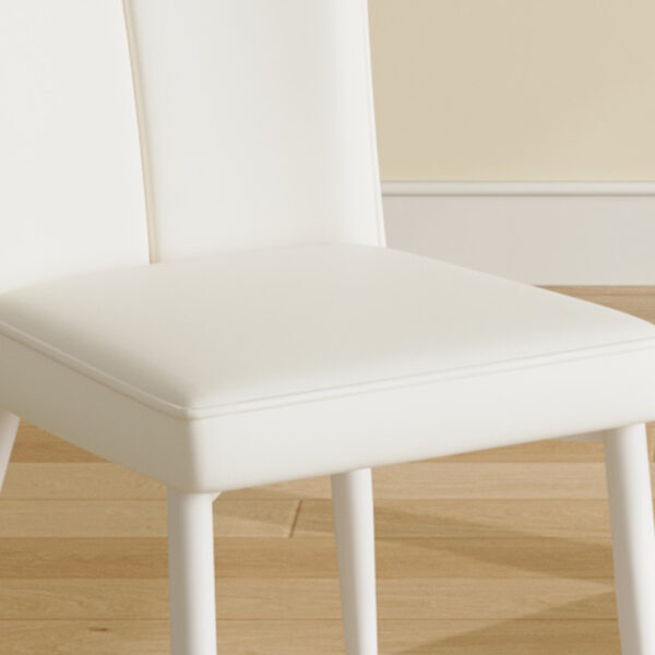 168bfe815d184e4893571a484ae885b2_9bebca1bc09f574d05094a9b3e904e94 55"x31.5"Cream-Style White MDF Dining Table Set with 6 Armless Chairs.MDF Tabletop and metal legs.The backrest of the dining chair has a vertical line design.Adding a warm atmosphere to your family.
