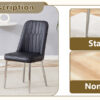 Table and chair set.63*31.4 Inch Luxurious Cold Jade Sintered Stone Dining Table Set - 6 Black Chairs With Silver Metal Legs.Modern Light Luxury.Perfect For Dinner Room,Meeting Room,Kitchen,etc.