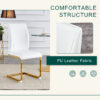Table and chair set.31.5 Inch Elegant White Marble Pattern Round Dining Table - Suction Molding Annular Texture.Paired With 2 White PU Material High Resilience Dining Chairs.