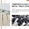 A glass tabletop with a diameter of 40 inches and a modern minimalist circular dining table with gold plated metal legs. 40 '* 40' * 30 ' DT-1164