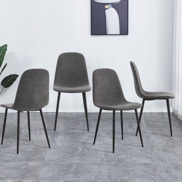 16cc80082d604453a98dc6ff76e545a8_20220817_f55f703b7a2032eaddb32e1e6656b8ac Dining Chairs Set of 4, Modern Mid-Century Style Dining Kitchen Room Upholstered Side Chairs. Accent Chairs with Soft Linen Fabric Cover Cushion Seat and Black Metal Legs.W115149080.