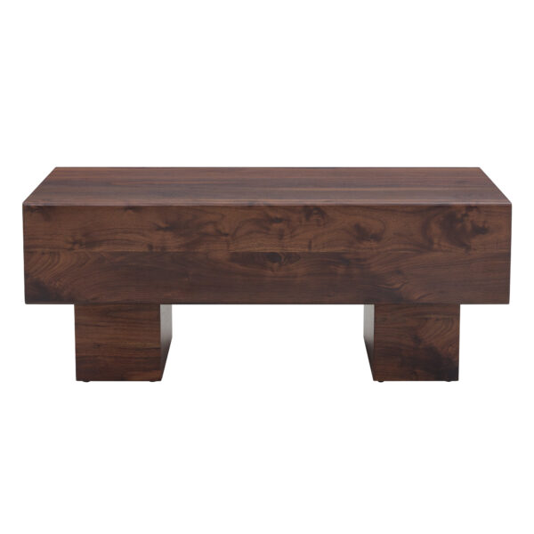 16df206a4cbd48a0af46636c484b95db_d8fc5b0986080a55522ed3269ca8f3c5 Modern Simple Walnut Colored Texture Sticker MDF Coffee Table - 43.3"x21.6"x17.2" Practical Model.Making it an ideal addition to any living room or apartment.