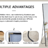 Fourth generation black solid wood frame full-length mirror, dressing mirror, bedroom porch, decorative mirror, clothing store, floor standing large mirror, wall mounted. 71 "* 31.4"