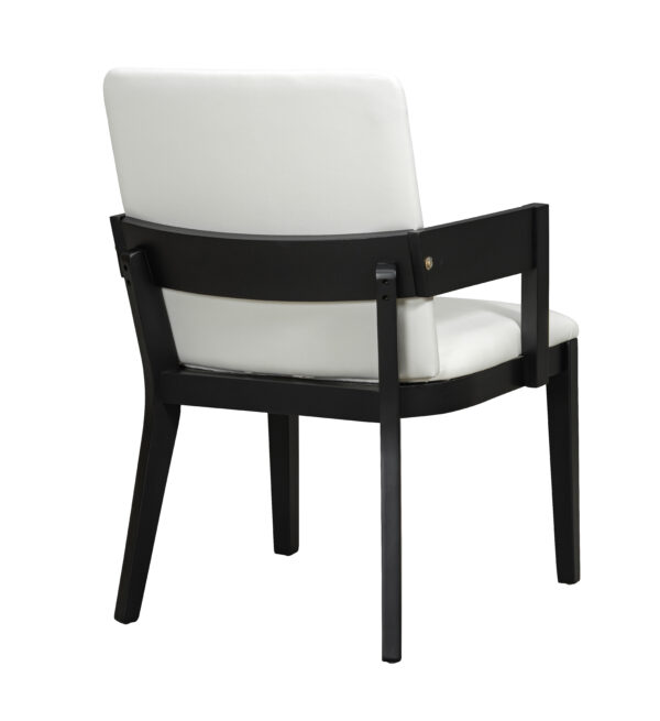 16fee127af50437e88a9eb6b7682f7f4_20ffd3ab62653f3e4d2b034775c5d096 Modern Black Wood & White Glossy PU Leather Upholstered Dining Chairs Set of 2