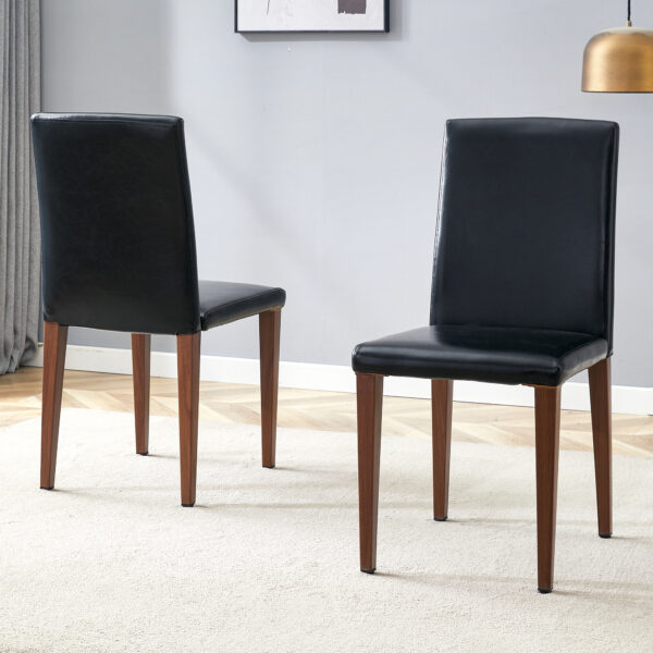 1762720ad05a4757836cb01559b6a779_ce4a0d399072ac89e558fb64f2431287 Two black PU dining chairs, simple and versatile, comfortable and accompanied. The exquisite and multifunctional dining chair has opened up a comfortable new experience. (2-piece set)