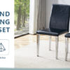 Four Black PU dining chairs,Silver Metal Legs.Simple and versatile, comfortable and accompanied. Exquisite and versatile dining chairs unlock a comfortable new experience.(Set of 4)