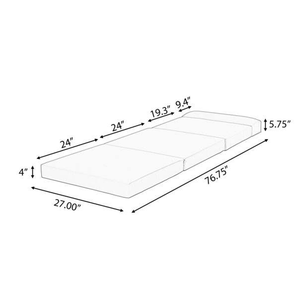 177c1e0254c643d5818f1b5c370c1f14_00030b99ac57c9619772df6758290530 OUTDOOR FURNITURE RECLINING CHAIR CUSHIONS WITH HEADREST, HIGH-DENSITY FOAM CHAIR CUSHION WITH TIES, WEATHER RESISTANT - PATIO RECLINER CHAIRS CUSHIONS FOR LAWN, POOL & BEACH, CREAM 3-FOLD DESIGN