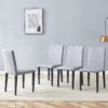 Four Light Gray Linen-Cotton dining chairs, simple and versatile, comfortable and accompanied. Exquisite and versatile dining chairs unlock a comfortable new experience.(Set of 4)