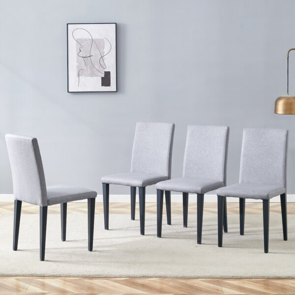 179a7d650c9e41dbbafa3b61585351fc_d5f41f1d45f13a1b7ec3e161c209d178 Four Light Gray Linen-Cotton dining chairs, simple and versatile, comfortable and accompanied. Exquisite and versatile dining chairs unlock a comfortable new experience.(Set of 4)