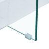 31.4 Inch Modern Two-Tier Square Coffee Table - An Elegant Combination of Clear Glass and White Marble Pattern Sticker.It can be used as a coffee table,a side table or a display stand.