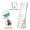 The 4st generation aluminum alloy metal frame wall mounted full body mirror, bathroom makeup mirror, bedroom, decorative mirror, clothing store, floor mounted large mirror, black 63 "* 20"W1151127265