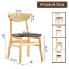 The stylish and durable solid wood dining chair, small curved back, PU cushion, and beautiful shape match perfectly with any room and everyday use