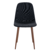 Luxury Simple Chair - Set of 4 BLACK Linen-Cotton Material High Resilience Dining Chair with Metal Walnut Color Leg.Integral metal leg architecture,Suitable for various interior decoration styles.
