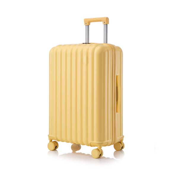 20"/24"/28" 3 pcs/set in ABS Spinner Wheel Luggage, Carry on Suitcase, with Cup Holder & USB Port & Phone Holder (Yellow)