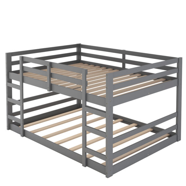 Full Over Full Bunk Bed with Ladder, Gray(OLD SKU:WF286327AAE)