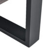 A rustic gray wood grain MDF coffee table with black metal legs - an elegant space in natural wood tones