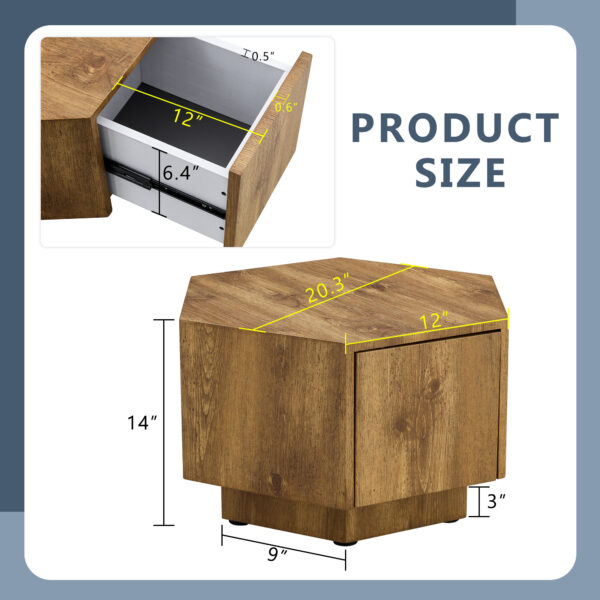 19684f13f5664248a6846c510ac906dc_a2d20bb583662fbda4507db4e55adbca Simple and Practical! MDF material hexagonal coffee table with drawers.Made of high-quality materials,Adopting a unique hexagonal design,simple and elegant without losing personality.