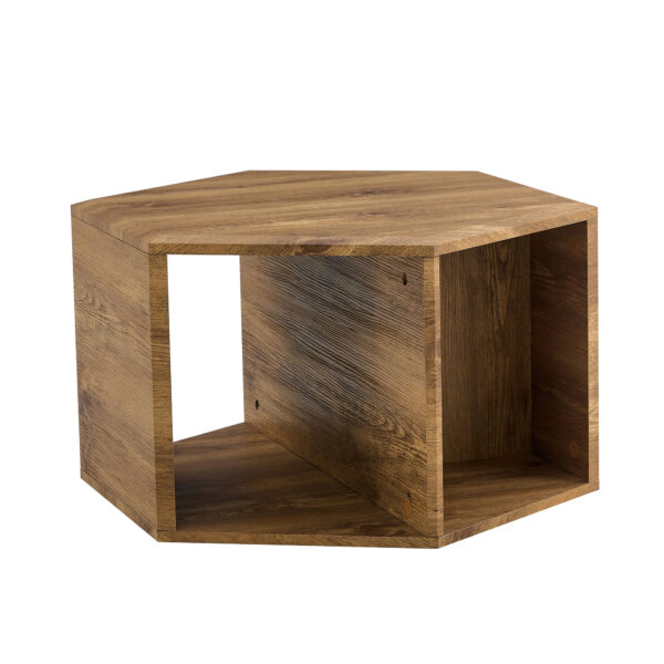 196b428bb12346d296add5f72dfbc144_5b805fd4c5576256ea3d15c20fe7f41a Hexagonal MDF coffee table, characteristic pattern stickers, multi-hole design to give more storage space, simple and convenient design makes it suitable for all kinds of style scenes.