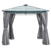 TREXM 10'x10' Hardtop Outdoor Gazebo with Polycarbonate Roof, Patio Gazebo with Aluminum Frame, Mosquito Netting and Privacy Screens for Shade and Rain, Backyard Tent for Backyard, Garden, Lawn (Grey)